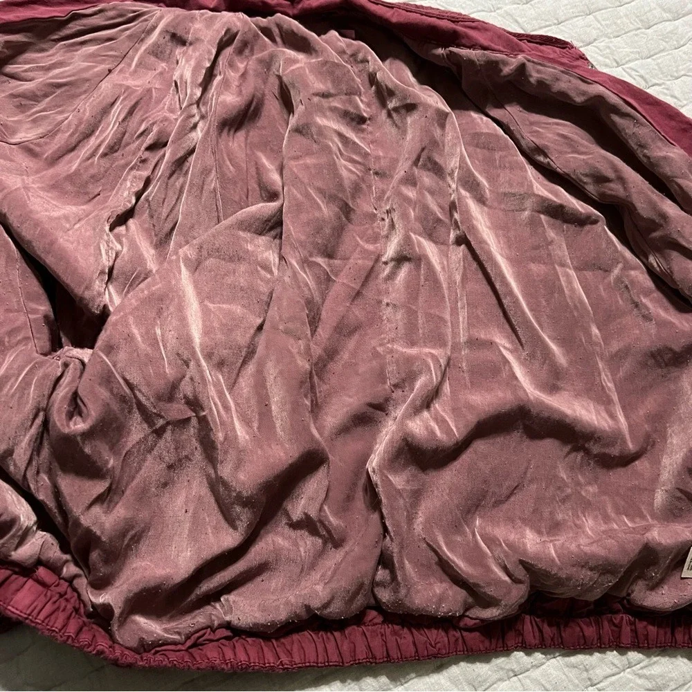 Free People Daisy Jane Eyelet Embroidered Bomber Jacket In Raspberry